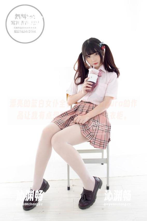 漂亮的蓝白女仆全套，古川kagura的作品让我有点想要重新审视我的衣柜。